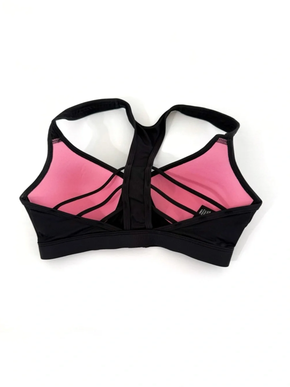 Pink Victoria’s Secret black front zipper closure padded sports bra - Picture 2 of 3